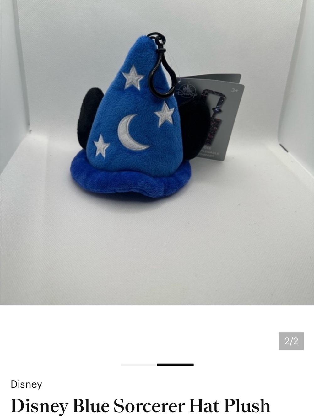 Disney Blue Sorcerer Hat Keychain Plush with Black Ears
